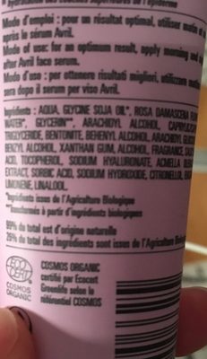Crème Premières Rides - Avril - Ingredients - fr
