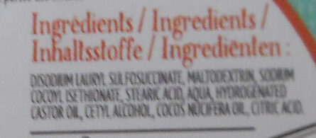 Shampoing solide Noix de coco cheveux sec - Ingredients - fr