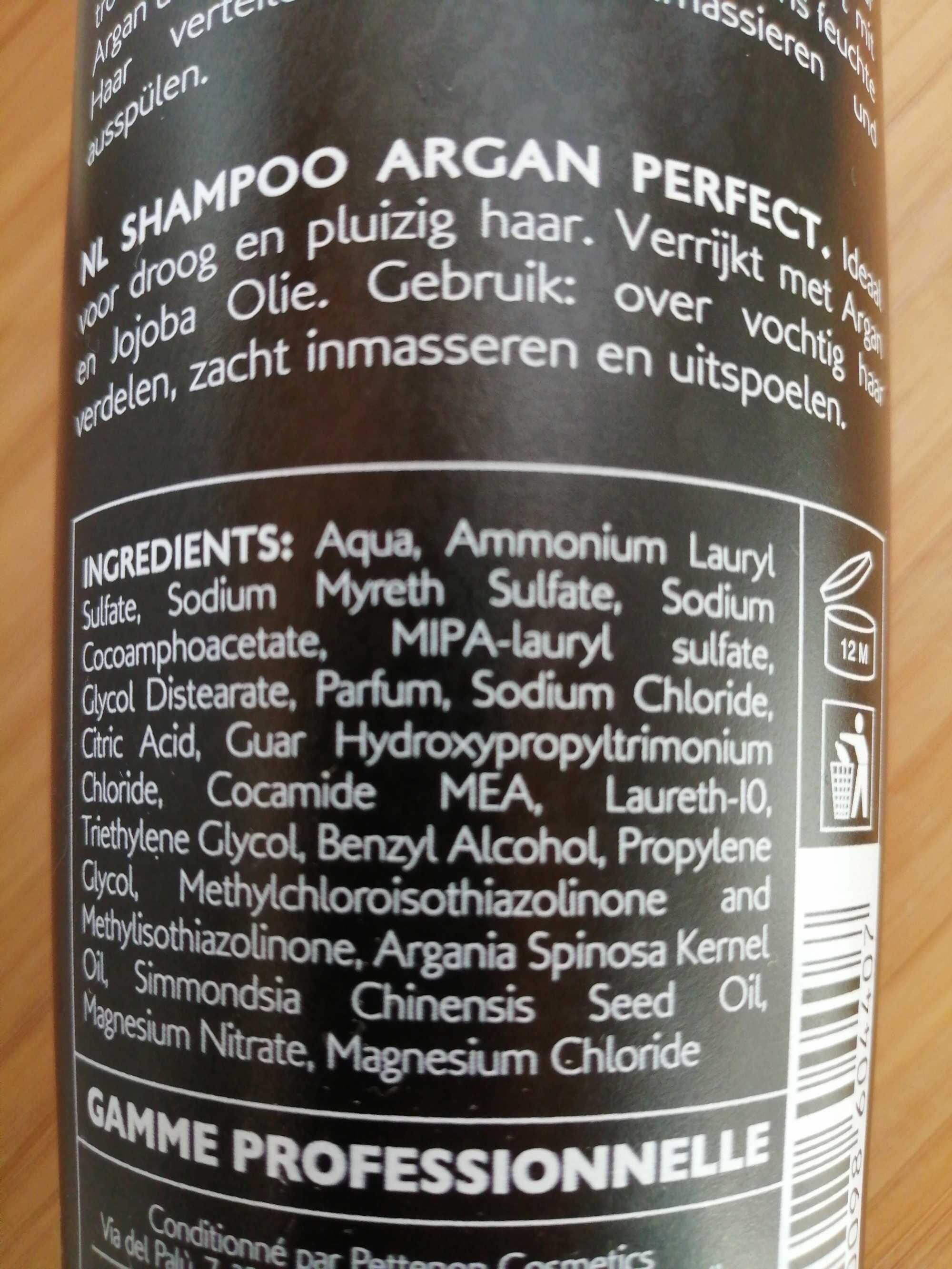Shampoing Argan Perfect - Ingredients - fr