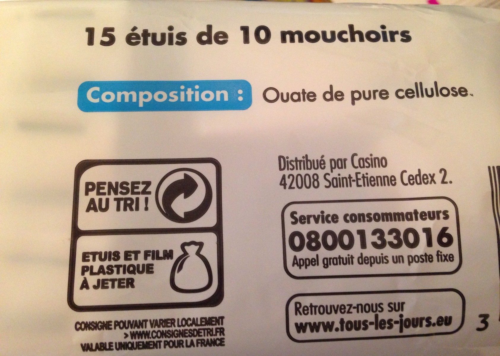 Mouchoirs papier - Ингредиенты - fr