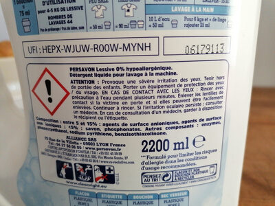 Persavon lessive 0% - Ingredients