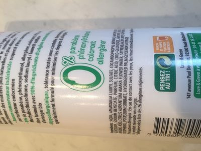 Love & Green Gel Corps & Cheveux Hypoallergénique 0% 750ML - Ingredientes