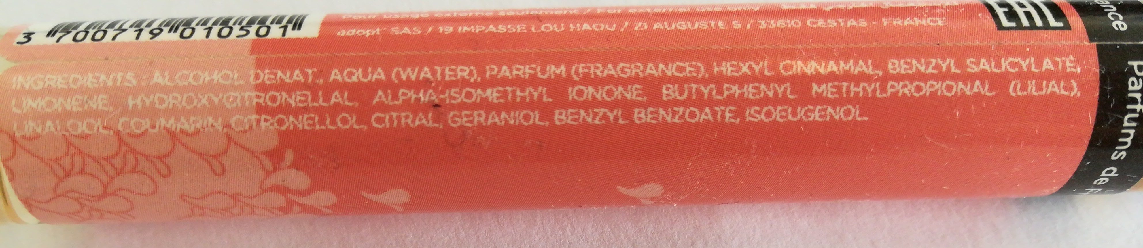 Parfum framboise fleur d'oranger - Ingredients - fr