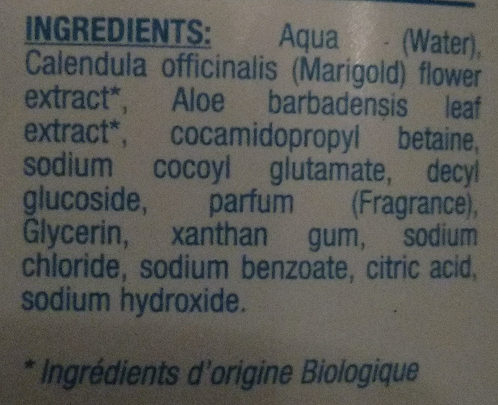 gel lavant ultra-doux - 原材料 - fr
