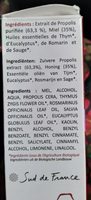 Spray Buccal Propolis Et Thym - 20ML - Propolia - Ingredients - fr