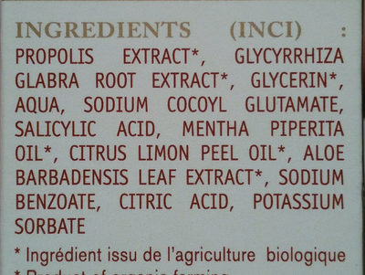 Bain de bouche aux microbulles de propolis blanche - Ingredients - fr