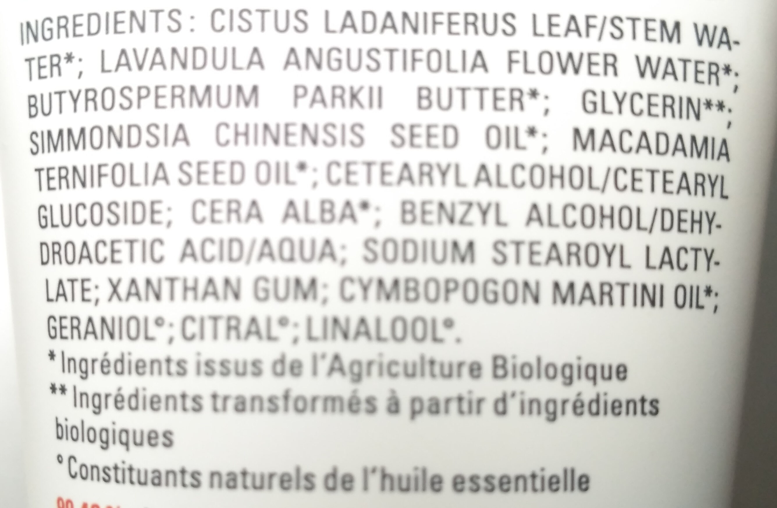 Crème mains - Ingredients - fr