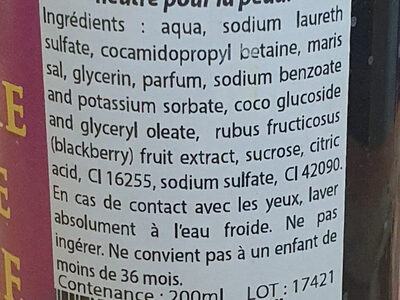 Gel douche Mure de Bretagne - Ingredientes