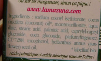 Shampoing solide - cheveux gras - au parfum d'herbes folles - Ingredients