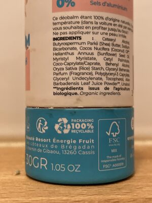 Énergie Fruit Déodorant 24h - Recycling instructions and/or packaging information - fr