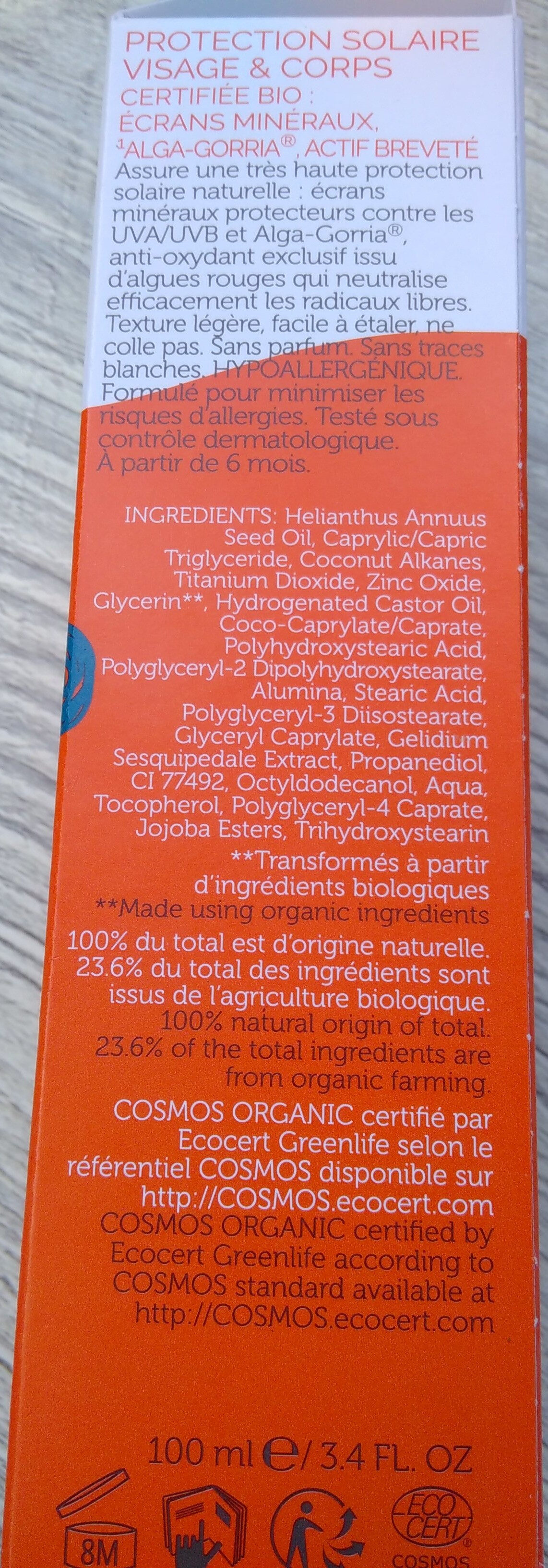 crème solaire - Ingredientes - fr