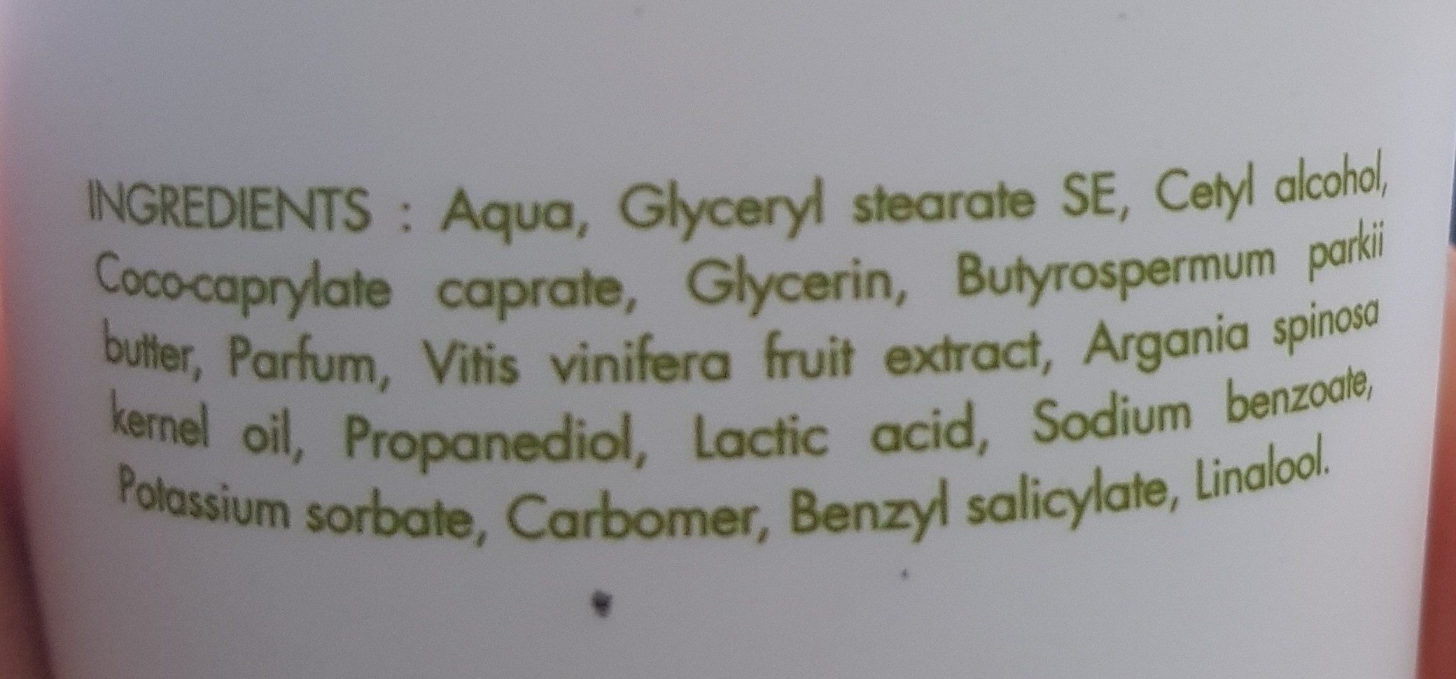 Lait corp hydratant vinesime - Ingrédients - fr