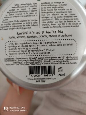 Baume onctueux - Ingredientes - fr