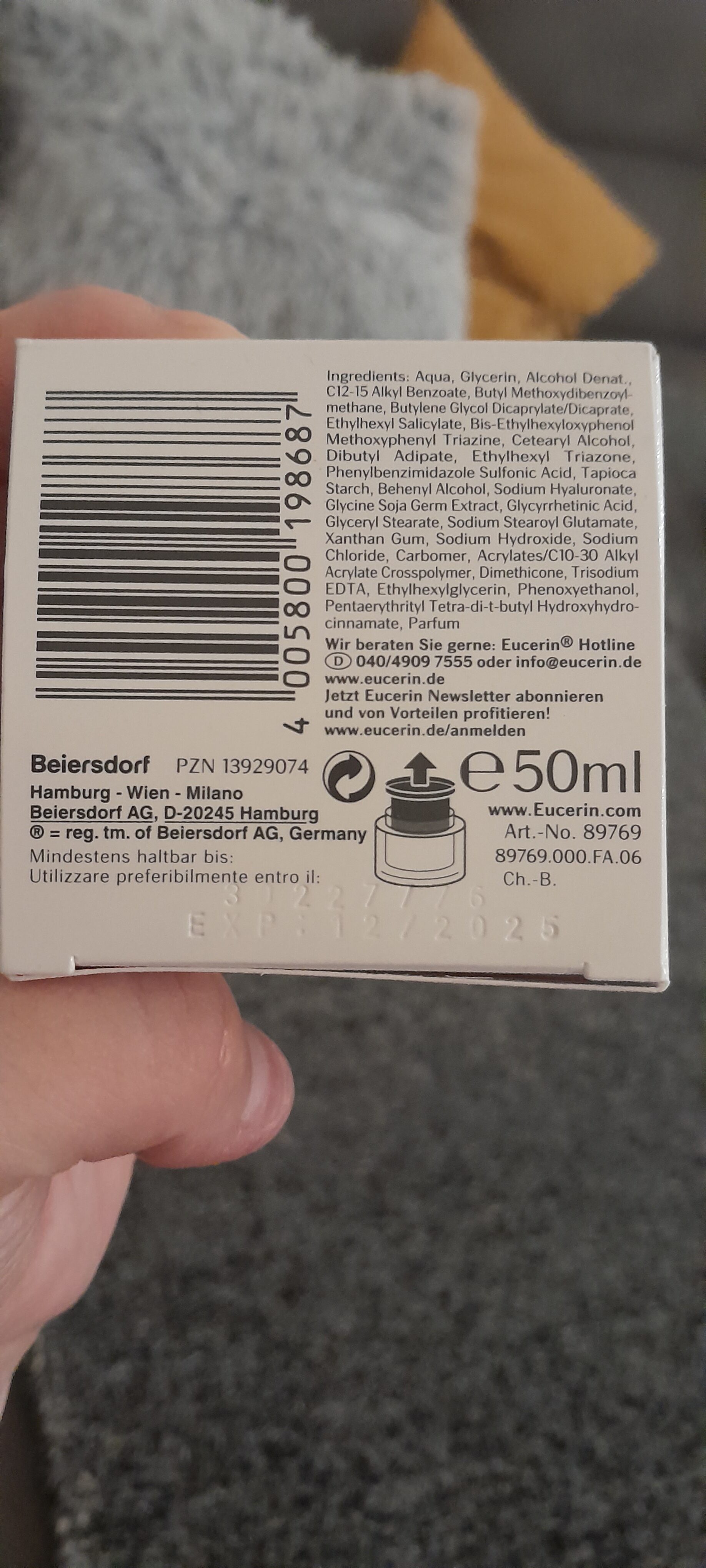 eucerin hyaluron-filler 3x effect - Recycling instructions and/or packaging information - en