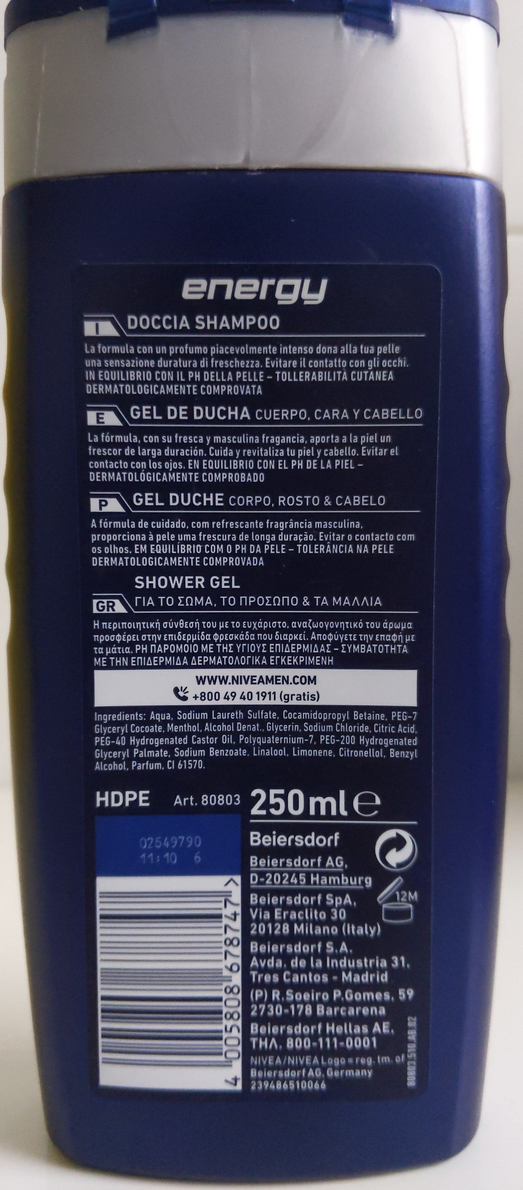 Nivea for men doccia gel energy - Product - en
