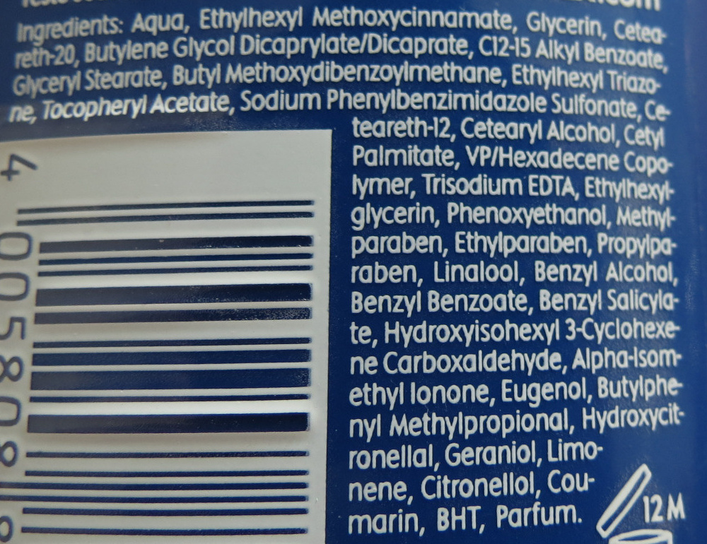 Spray protecteur hydratant 10 faible - Ingredients - fr