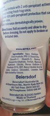 nivea deodorant - Ingredientes - en