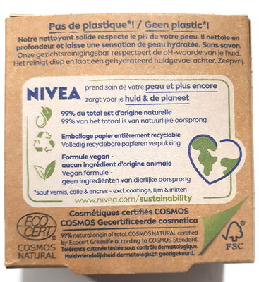 Nettoyant visage solide - Naturally Clean - Instruction de recyclage et/ou information d'emballage