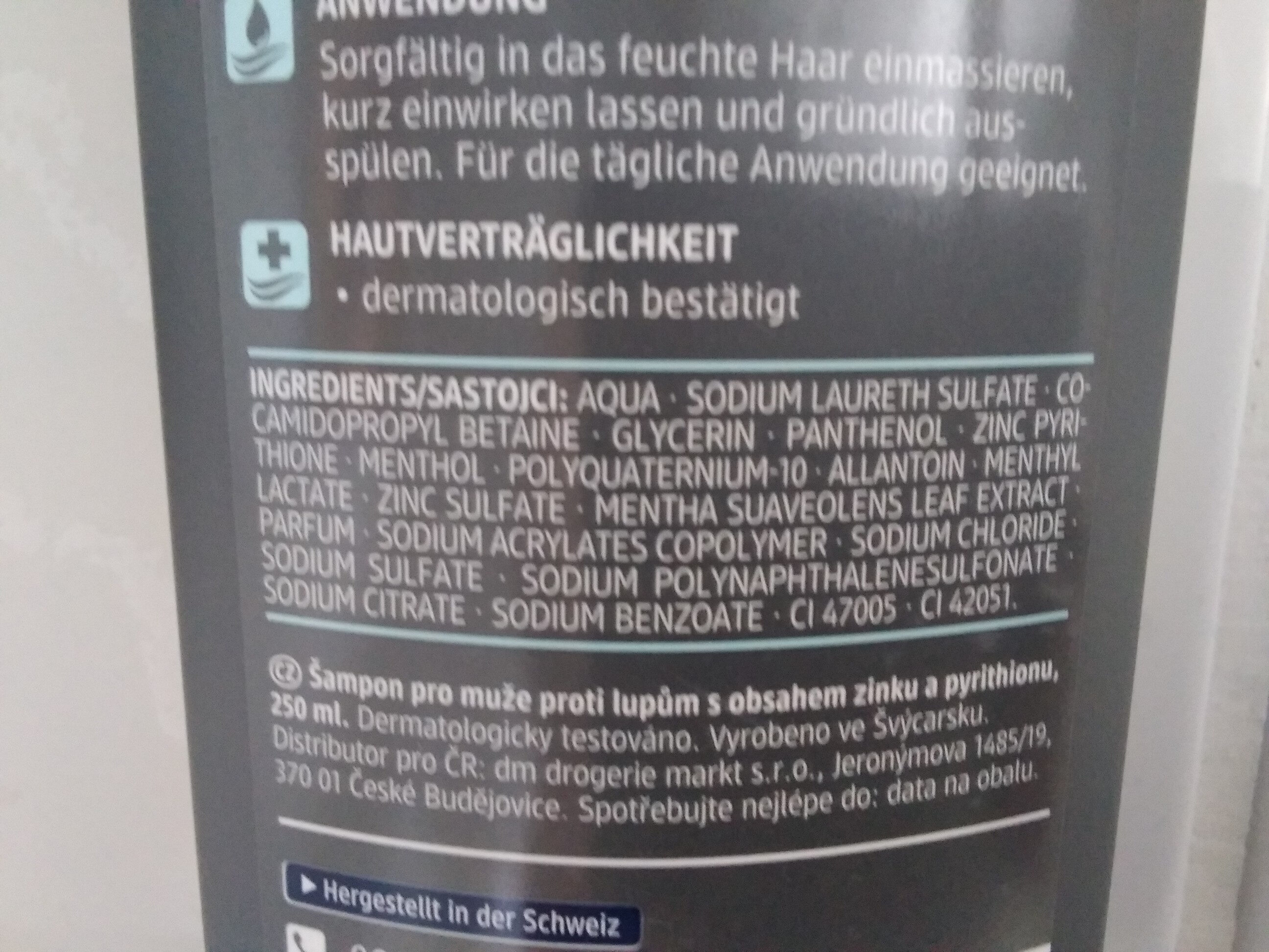 Balea MEN Power Effect Anti-Schuppen Shampoo - Ingrédients - de