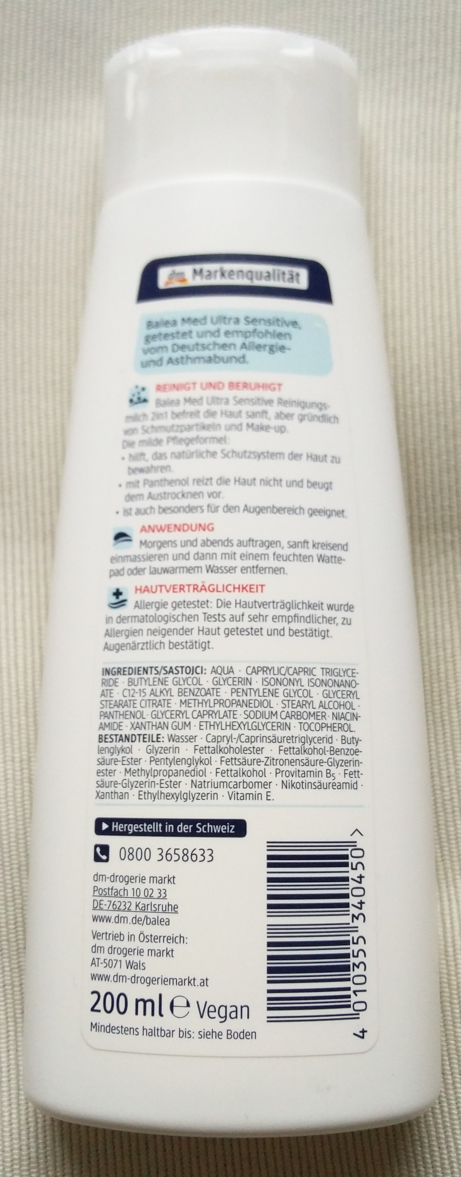 Ultra Sensitive Reinigungsmilch (2 in 1, für Gesicht und Augen) - Product - en