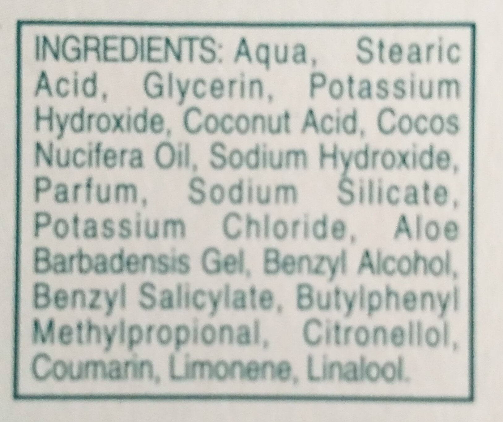 Rasiercreme Sensitive (with Palm Extract) - Ingredients - de