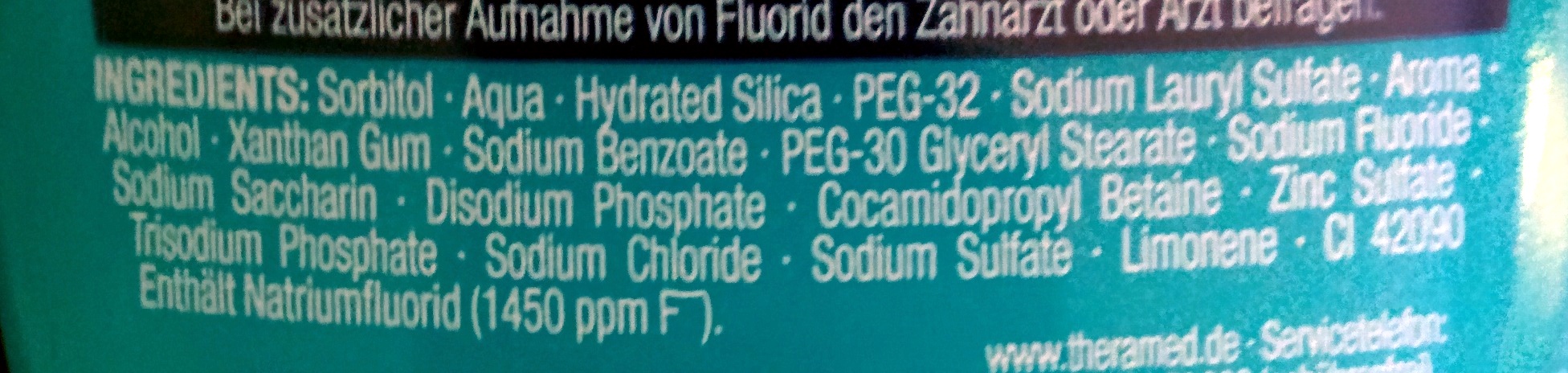 2 in 1 - Zahncreme + Mundspülung - Original - Ingredients