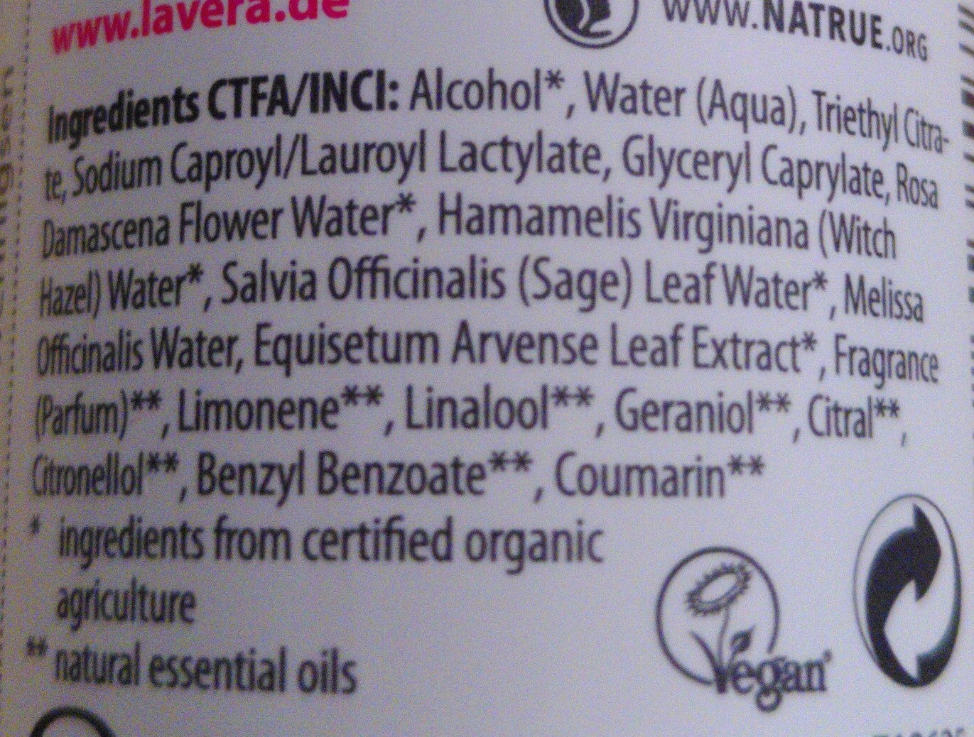 Lavera Deo Spray - Ingredients - de