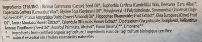 Baume à lèvres - huile de jojoba bio & huile d'amande bio - Ingrédients - fr
