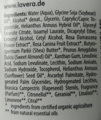 Body Milk Sanft - Ingredients - de