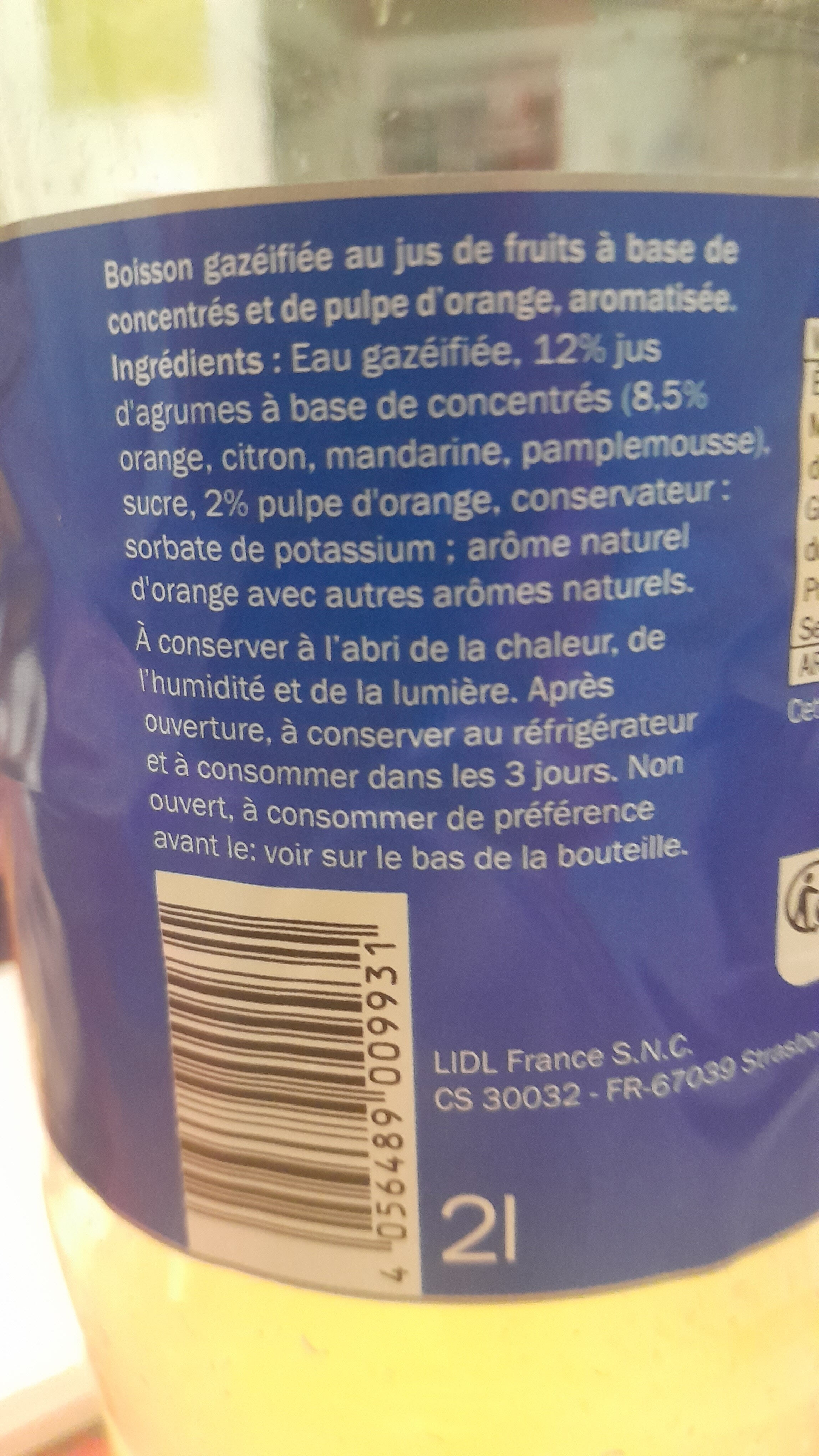 Feeway Pulp Orange - Ингредиенты - fr
