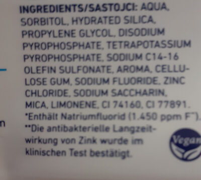 Clear Fresh Zahnpasta - Ingredients - de
