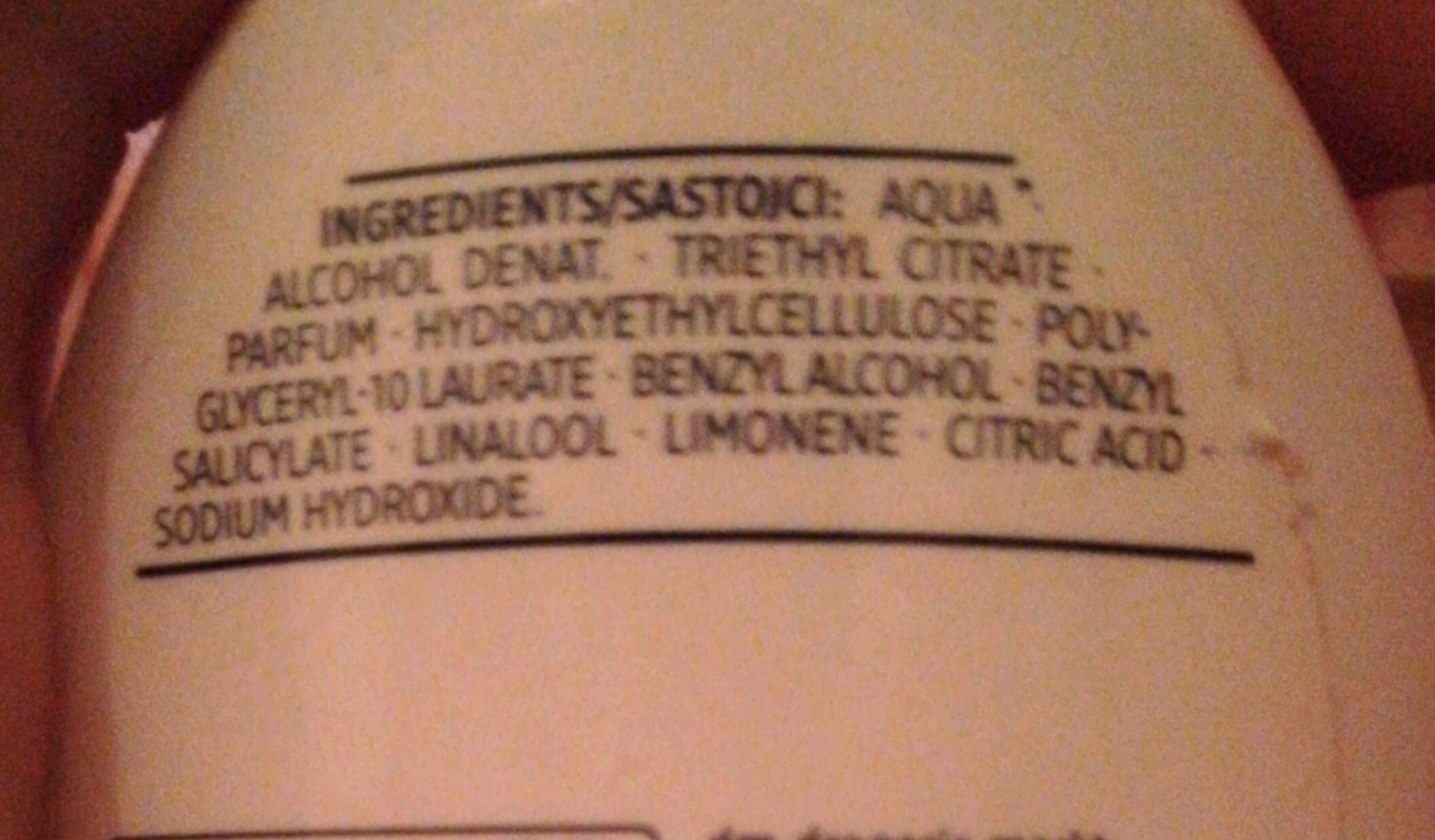 deodorant - Ingredients - fr