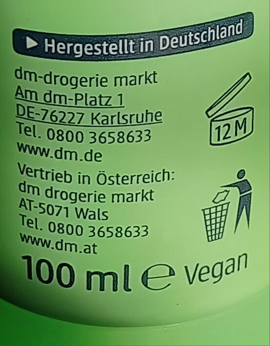 Fußcreme Teebaumöl - Instruction de recyclage et/ou information d'emballage - de