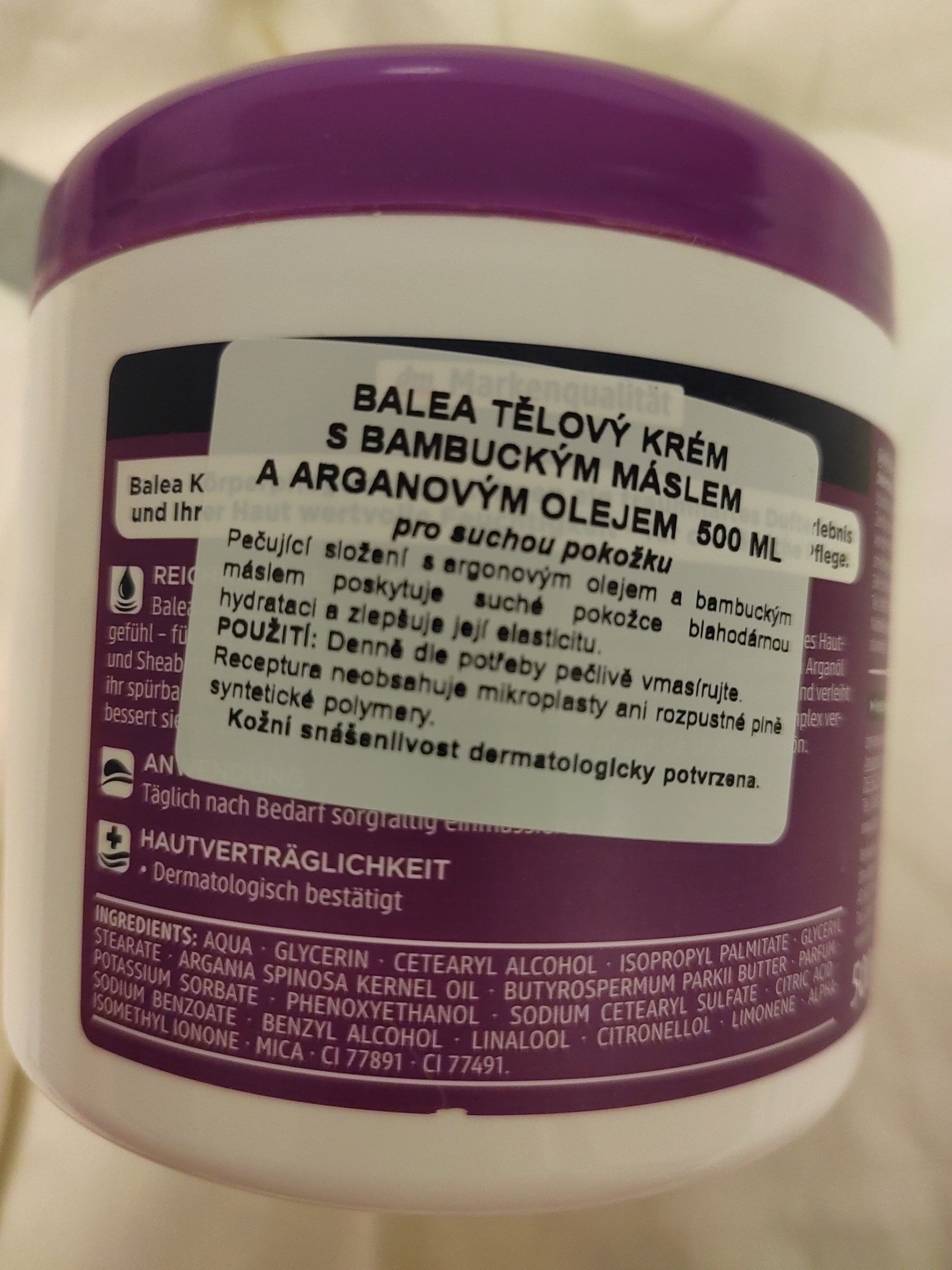 Balea - Ingredients - cs