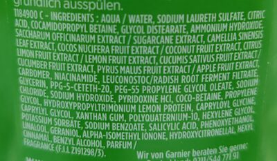 Fructis Cucumber Fresh Klärendes Shampoo - Ingredients - de