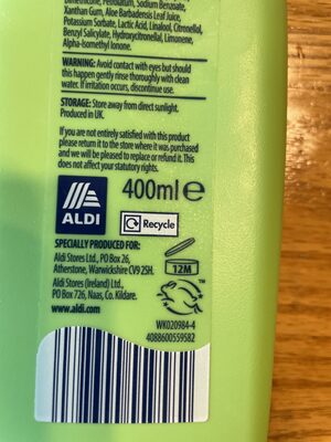 Aloe Nourish Body Lotion - Recycling instructions and/or packaging information
