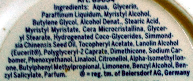 Crème de soin hydratante - Ingrédients - fr