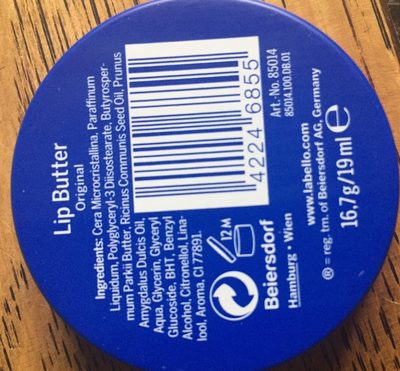 Labello - Lip Butter Original - Ingredients