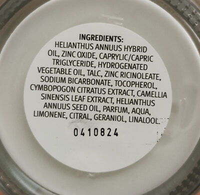 Deo Creme Zitronengras & Grüner Tee - Ingredients