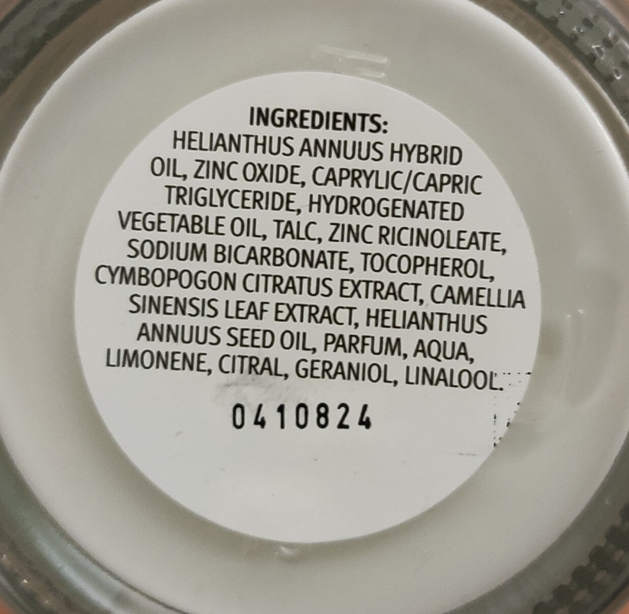 Deo Creme Zitronengras & Grüner Tee - Ingredients - en