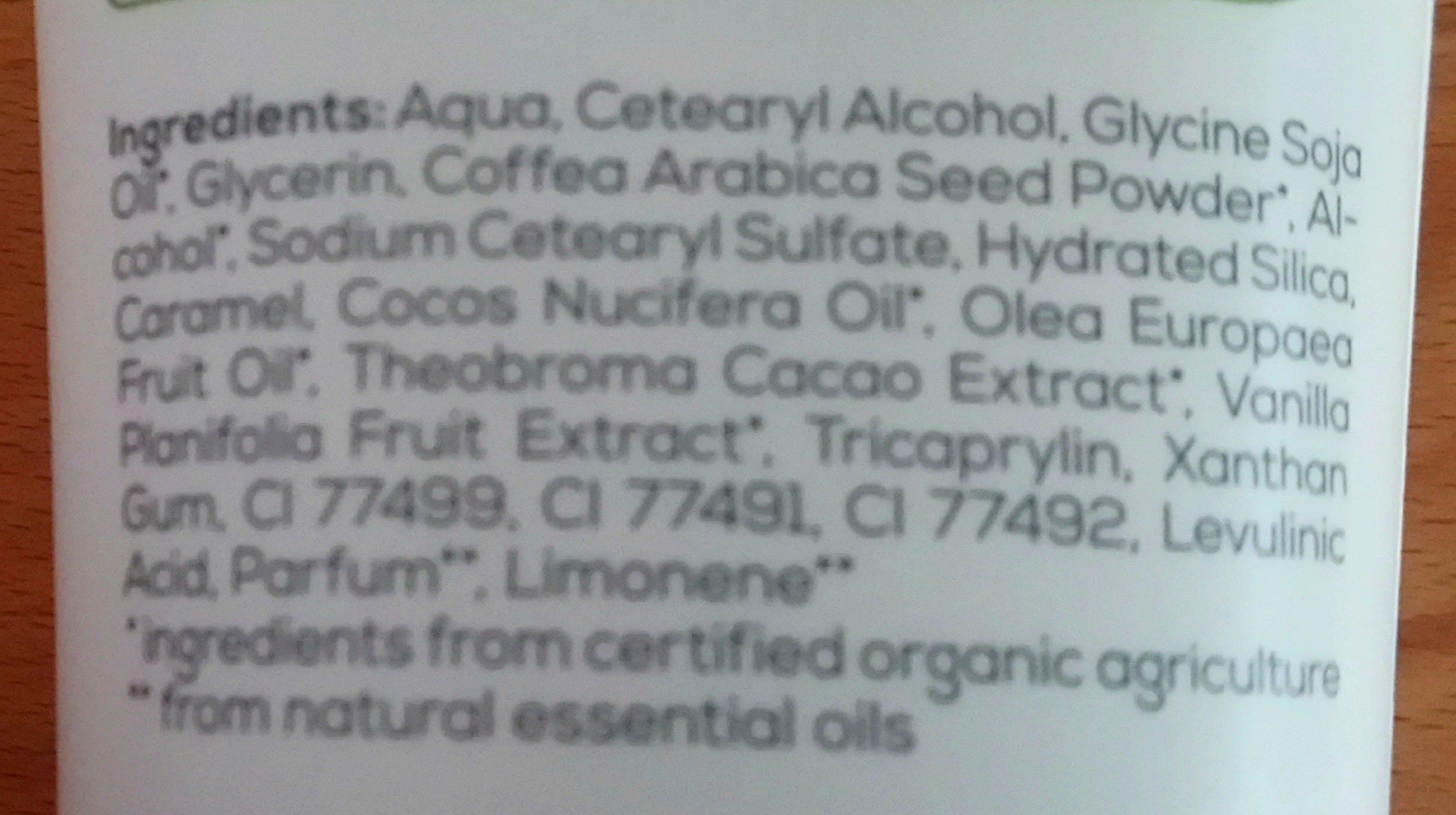Body-Peeling Bio-Kaffee - Ingredients - de