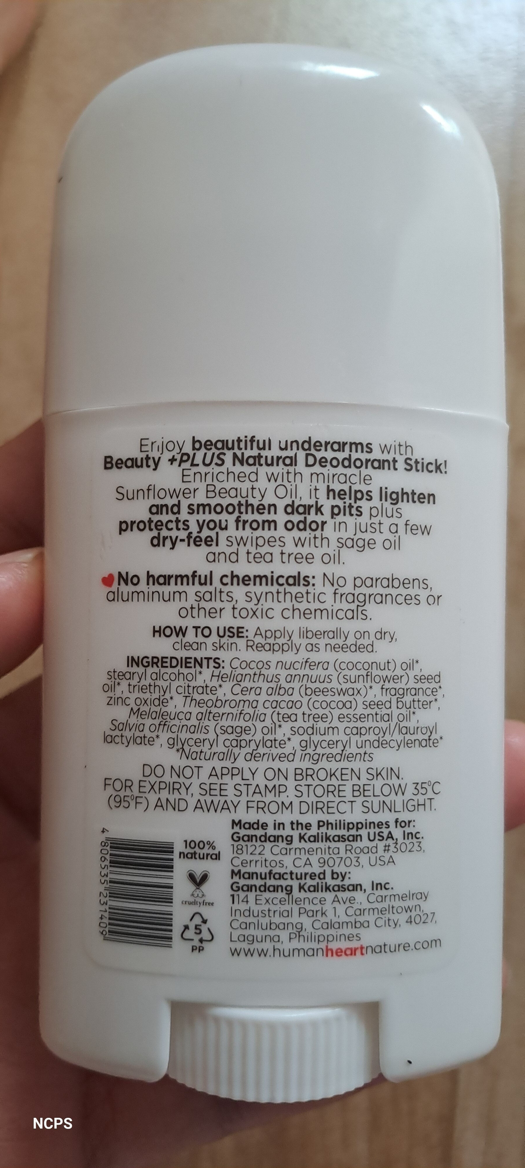 Natural Deodorant Stick Beauty Plus - מוצר - en