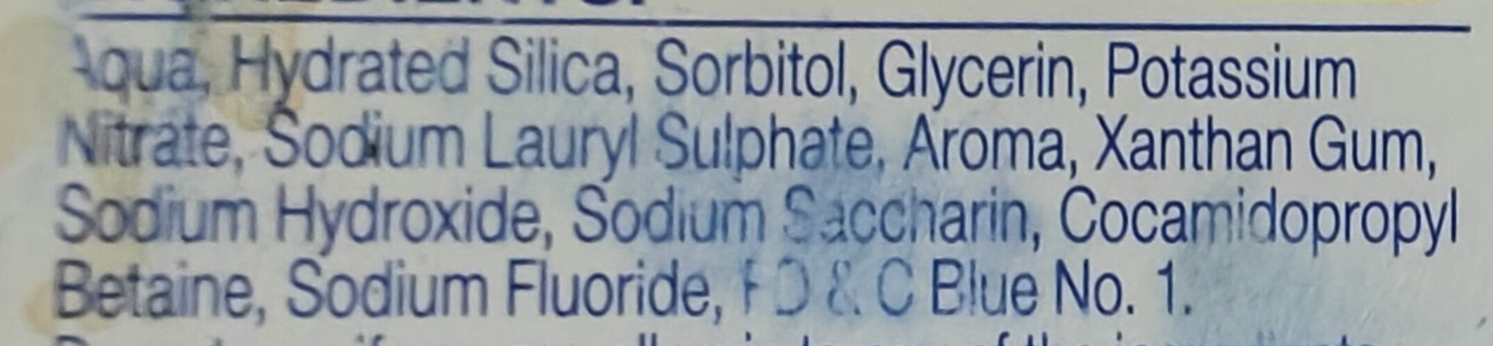 Sensodyne Fresh Gel toothpaste - Ingredients - en