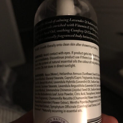 Tisserand lavender & white mint body lotion - Ingredients