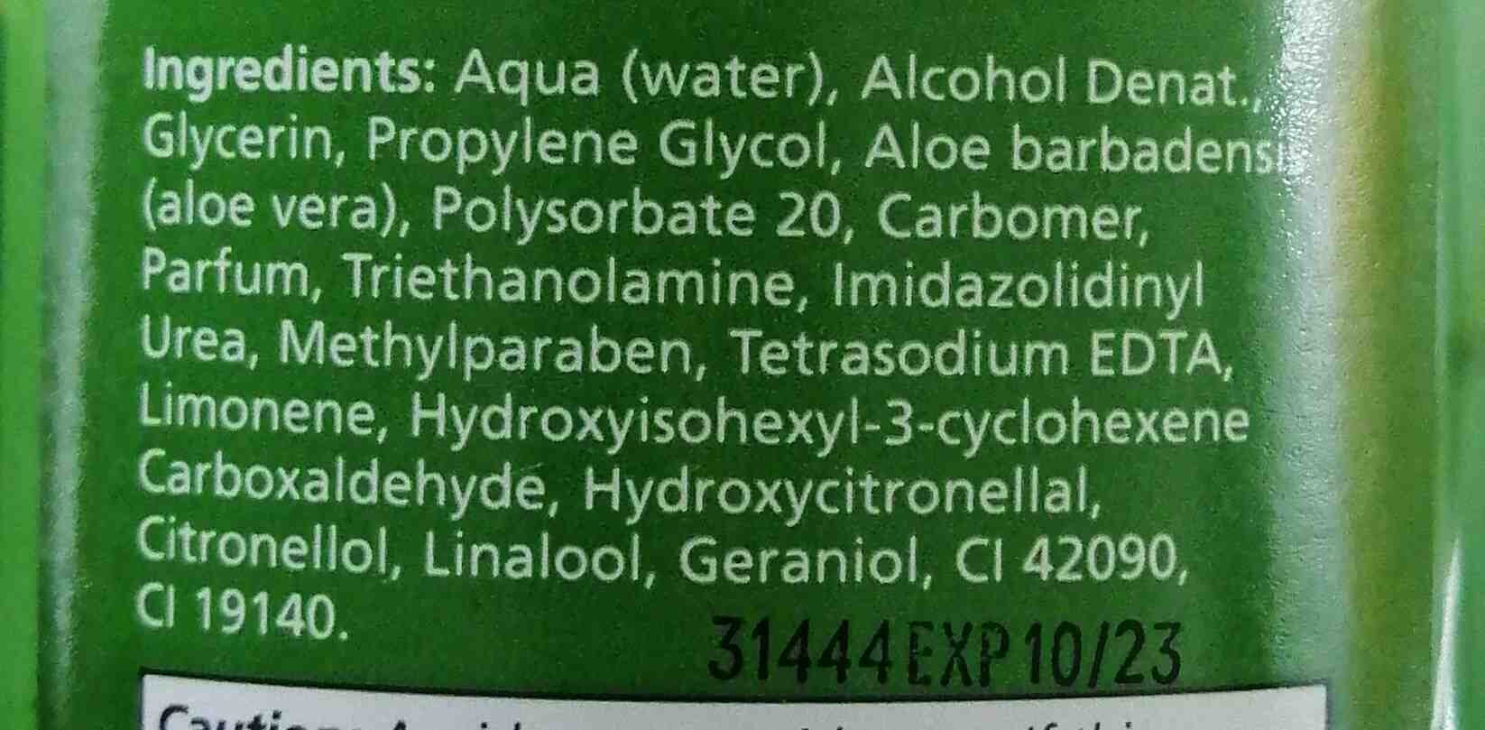 Health aid aloe vera gel - Ingredients - en
