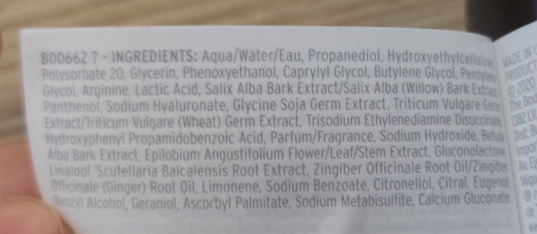 ginger scalp serum - Ingredientes - en