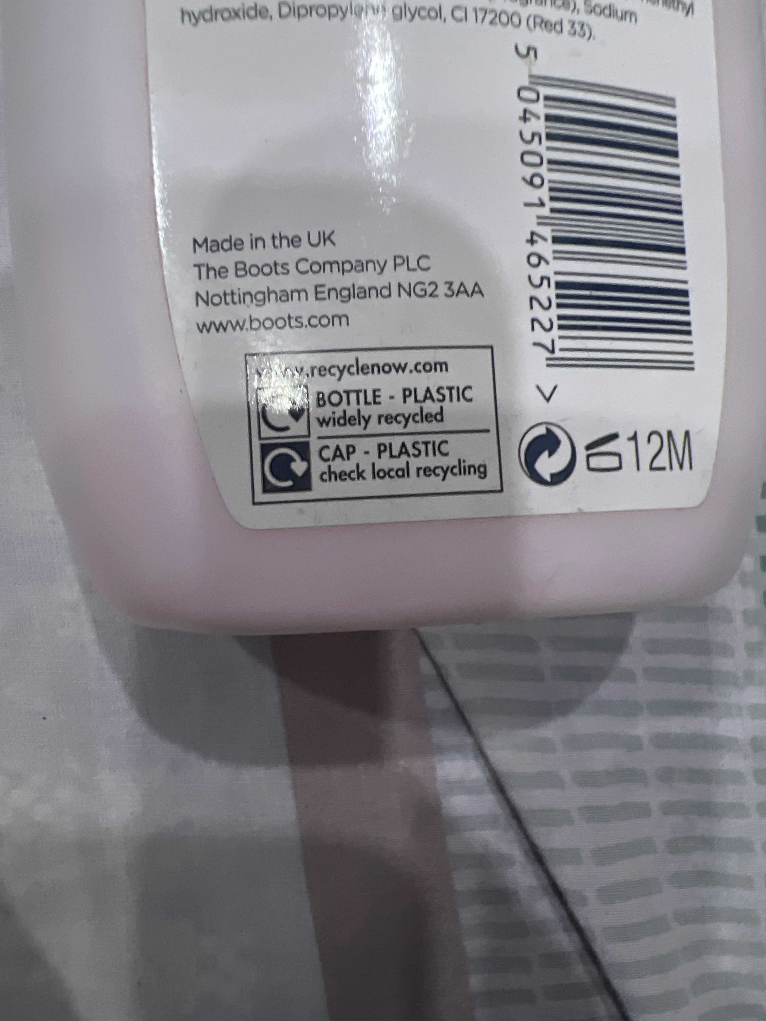 boots baby lotion - Recycling instructions and/or packaging information - en