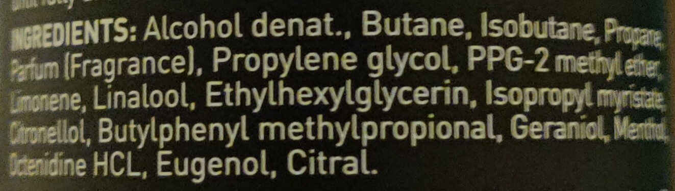 Bodyspray - Ingredientes - en