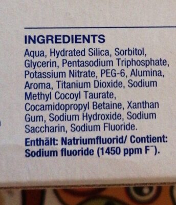 Zahnpasta Sensodyne - Ingredients