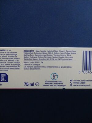 Dentifrice multi protection + - Ingredients